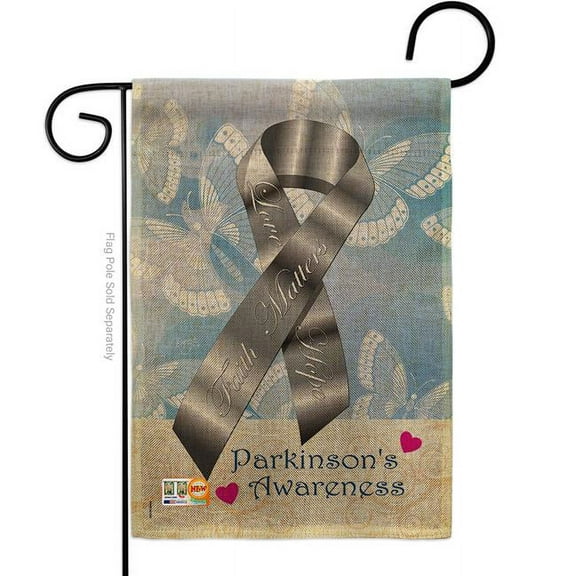 Breeze Decor BD-ST-G-115094-IP-DB-D-US14-BD 13 x 18.5 in. Parkinsons Burlap Inspirational Support Impressions Decorative Vertical Double Sided Garden Flag