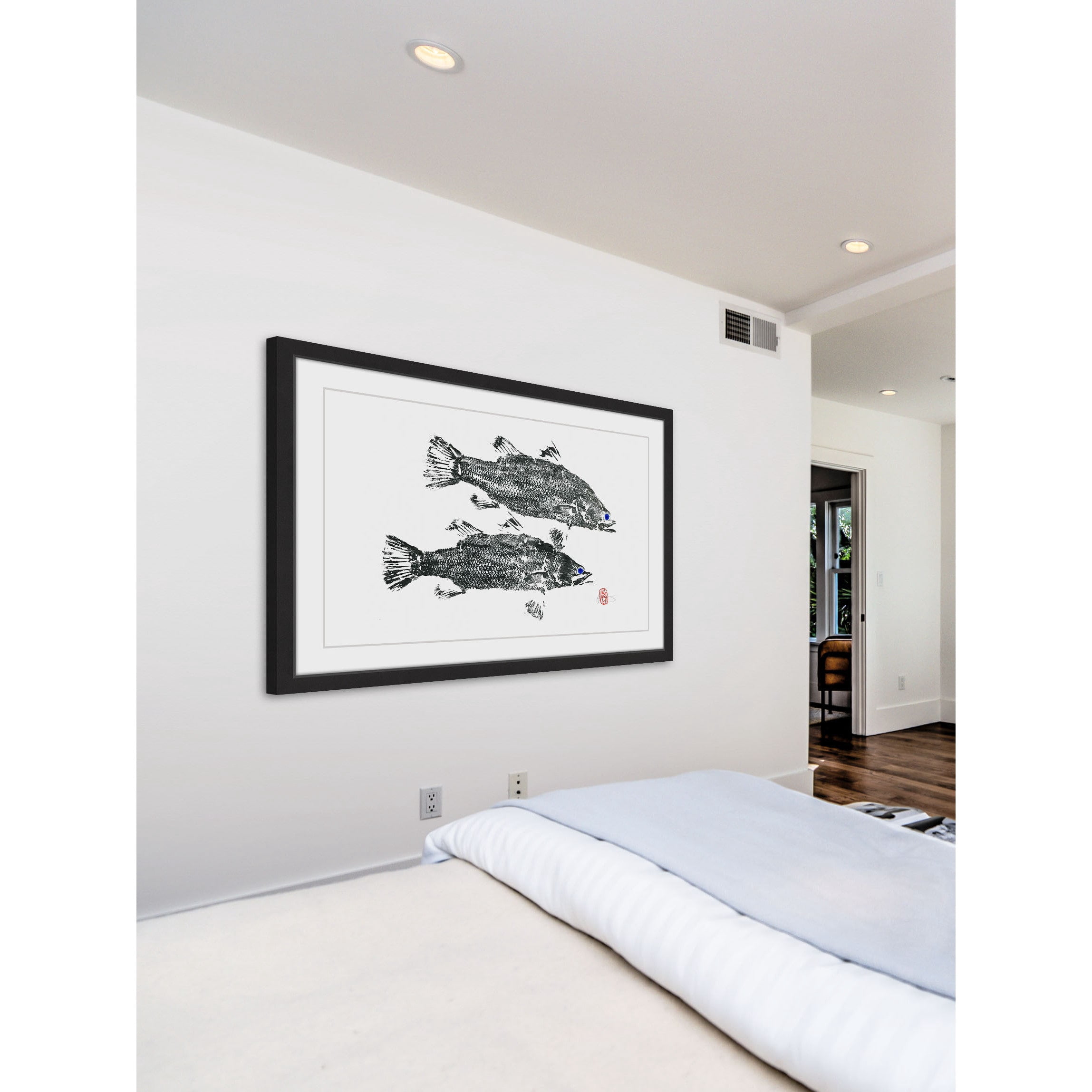 "Blue Eyed Fish" Framed Painting Print