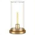 thumbnail image 5 of Evelyn&Zoe Perabo 13" Tall Uplight Mini Lamp with Glass Shade, Brushed Brass/Clear, 5 of 7