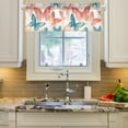 thumbnail image 2 of Yayeee Kitchen Valance Rod Pocket 54" x 18" Living Room Window Curtain, Watercolor Butterflies, 2 of 6