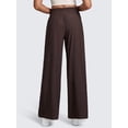 thumbnail image 4 of Women'S High Waist Comfortable Casual Sports Jogging Wide Leg Loose Pocket Pants Dark Brown XL, 4 of 6