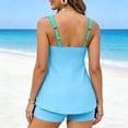 thumbnail image 5 of Ashyfjp Tankini Sets for Women Casual Contrast Strap Loose Flowy Top with Swim Shorts Soft Comfortable Two-Piece Summer Swimwear, Size S-XXL, 5 of 9