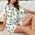 thumbnail image 6 of Bingfone Cute Avocado Yoga Print Pajamas Sets for Women Soft Short-Sleeved Pjs with Lounge Shorts Two Piece Sleepwear, 6 of 8