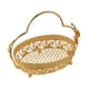 thumbnail image 1 of Cesta de frutas portátil, plato para aperitivos, decoración de mesa, bandeja decorativa para servir ovalada de 11 x 7 x 8,6 pulgadas para decoración,Marrón,26cm x 24cm, 1 of 2
