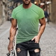 thumbnail image 2 of DeHolifer Men T Shirt Gradient Color Crewneck Short Sleeve Summer Casual Tee T Shirt Loose Sprot Fitness Tops Green 5XL, 2 of 5