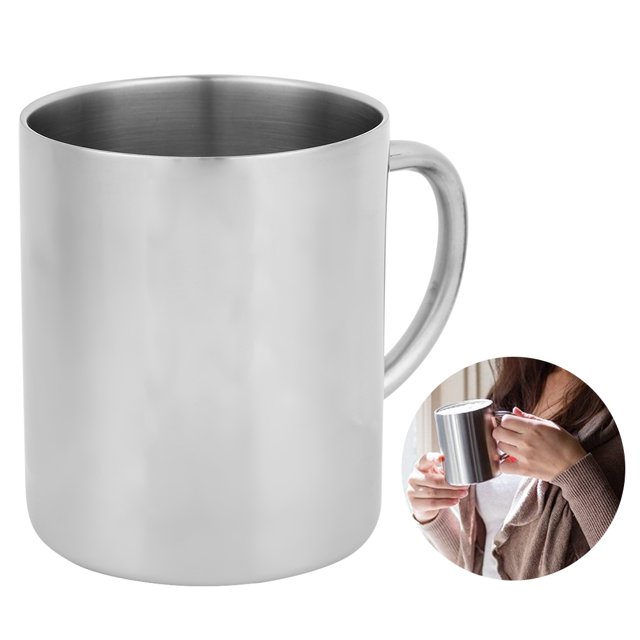Stainless Steel Coffee Cup, Coffee Cup, Double-Layer Coffee Cup Easy To Clean Milk Cup, For Home Coffee Shops