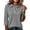 Gray-#001, variant on Dweltoz Women’s Waffle Knit Polo Shirt 3/4 Sleeve Collared V Neck with Half Button Placket Relaxed Fit Top,Blue 2XL