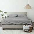 thumbnail image 3 of Noble Linens 4 Piece Pattern Microfiber Bed Sheets Set, Gray Ribbon, California King, 3 of 10
