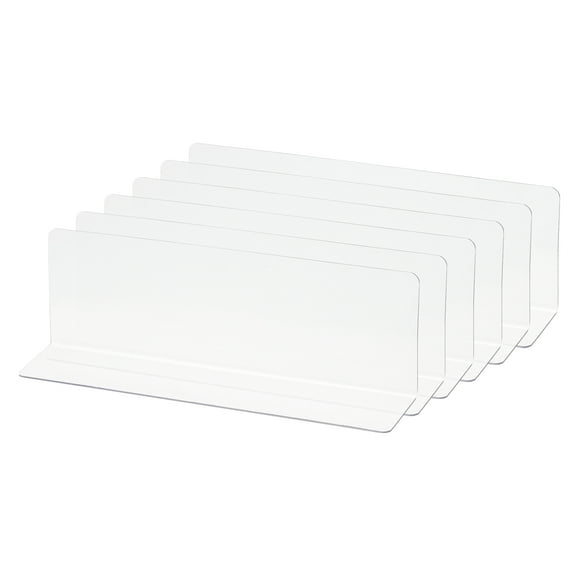 Uxcell L Type Shelf Dividers, Clear Closet Shelf Separator 20 x 3 x 6cm 6pack