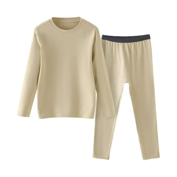 NAFUU Boys Thermal Underwear Set Long Sleeve Pants Kids Long Johns Base Layer Top Bottoms Winter Set Comfortable Sleepwear Loungewear Leisure Sport Wear 4-5 Years