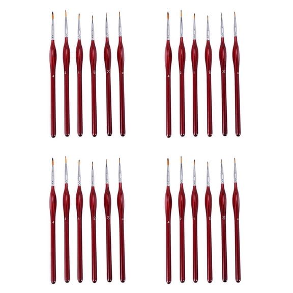 24-Piece Fine Paintbrushes - Detail Paint Brush Set - for Acrylic, Watercolor, Oil