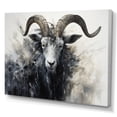 thumbnail image 2 of Designart "Supremacy Of The Black And White Ram II" Animals Goat Canvas Art Print, 2 of 7