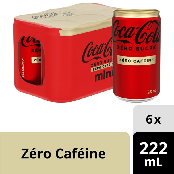 Coca-Cola Zero Sugar Zero Caffeine 222mL Mini-Cans, 6 Pack, 6 x