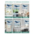 thumbnail image 5 of Blue White Ombre Tie Up Curtains for Windows 45 Inch Length Balloon Curtains Kitchen Adjustable Balloon Window Shade Modern Geometric Moire Abstract Art Tie Up Valance Bathroom Curtain Window 42"x45", 5 of 6