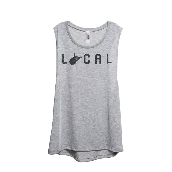 Thread Tank Local West Virginia State Women's Sleeveless Muscle Tank Top Sport Grey Small
