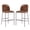 Brown, variant on GZXS Modern Industrial Bar Stools Set of 2, 29"H Armless Pub Chairs with Faux Leather Upholstered Seat, Ergonomic Backrest and Metal Legs for Home Counter, Café, Kitchen Island (Brown)