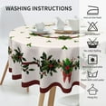 thumbnail image 6 of Round Tablecloth 60 Inch,Stain Resistance Polyester Christmas Table Cloth,Table Cover for Kitchen Dining Table, Buffet Parties and ​Camping-Christmas Tree Holiday, One Size, 6 of 6