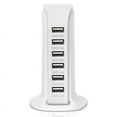 thumbnail image 3 of USB Charging Station Hub  Smart IC Tech 6A 30W 6 Port USB Wall Charger Desktop Charging Multi Ports Rapid Adapter for iPad Cellphones Camera, 3 of 9