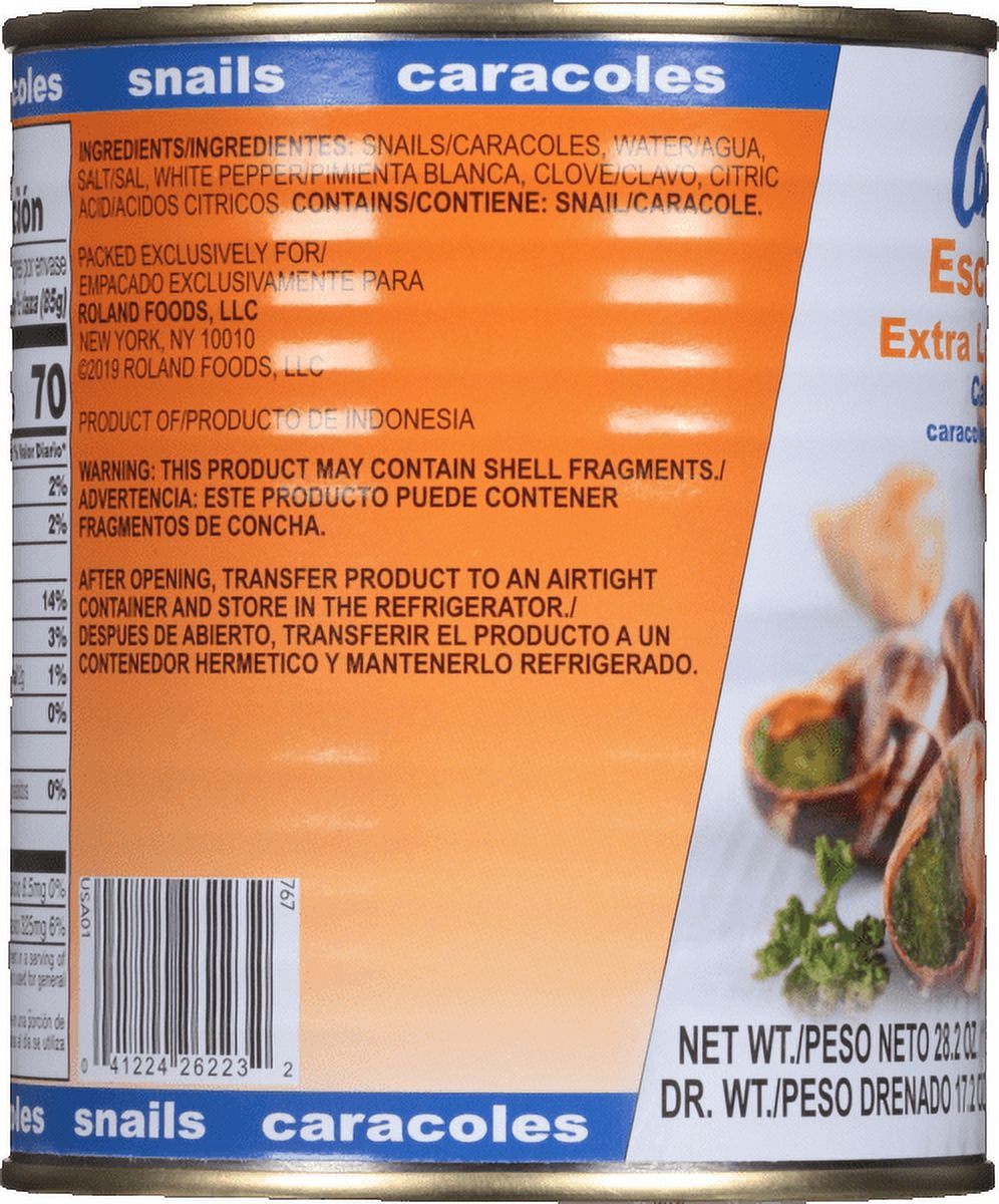 (6 pack) Roland Consul Escargot Snails, Extra Large, 28 oz. Can