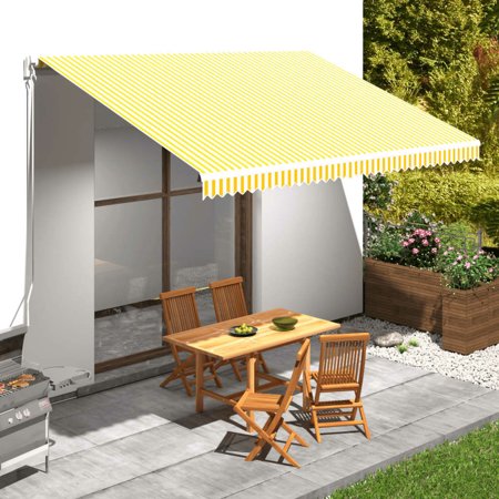 Suzicca Awning Sunshade Canvas Orange & White 177.2 x118.1