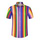 thumbnail image 5 of Camisas de verano de rayas verticales para hombres, edición INSPIRE CHIC, de manga corta, con botones, 2XL, rosa arcoíris, 5 of 6