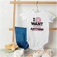 thumbnail image 4 of I Donut Want to Do Anything Funny Pun Romper Boys or Girls Infant Baby Brisco Brands NB, 4 of 6