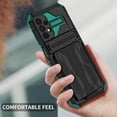 thumbnail image 6 of Heavy Duty Case for Samsung Galaxy A24 4G Credit Card Holder Cover with Kickstand, Military Grade Dual-Layers Rugged Shockproof Lens Protection Case for Samsung Galaxy A24 4G, Darkgreen, 6 of 7