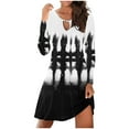 thumbnail image 1 of Vestidos Vintage Para Mujer Vestidos Estampados de Manga Larga Con Cuello Redondo Vestidos Con Botones Redondos Odeerbi  ODB112526, 1 of 6