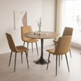thumbnail image 5 of 31.5" Walnut Round Dining Table with Pedestal Base - Mid-Century Modern, 5 of 10