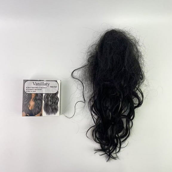 Vanillaty false hair,Clip in Hair Extensions Long Wavy Thick Hairpieces Synthetic Highlight Hair Extensions Black and White Mix Fiber Double Weft Natural 20Inch for Women