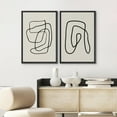thumbnail image 3 of FCCUYE Framed Canvas Print Wall Art Set Mid-Century Geometric Ring Collage Abstract Shapes Illustrations Modern Art Minimal Boho Relax/Calm for Living Room, Bedroom, Office - 16"x24"x2 Natural, 3 of 6
