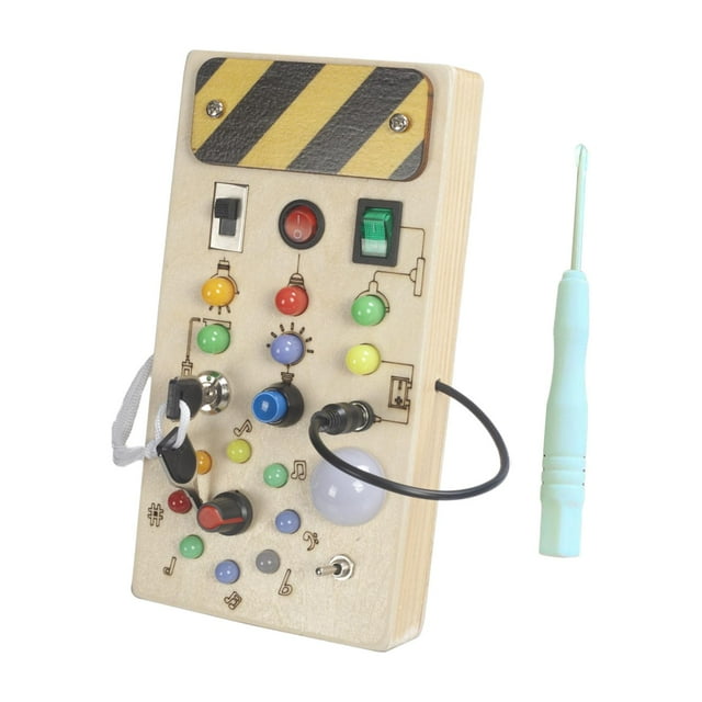 Interruptor de luces Tablero ocupado Juguete de viaje Preescolar con botones Aprendizaje de habilidades motoras cognitivas para pequeños 2 3 4 Hugo tablero ocupado