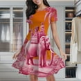 thumbnail image 2 of Pink Elephant Carries Royal Family Women's Classic Swing Skater Dress Casual Work Party Cocktail Dresses, 2 of 6