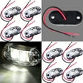 thumbnail image 4 of CCIYU 8pcs LED White Side Marker Light Trailer 2.5" Marker Lights Oval Clear Lens Clearance Indicator Lights, 4 of 5
