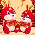 thumbnail image 7 of Hadanceo Rabbit Doll Traditional Decorative Auspicious Jubilant Festival Prop 2023 Chinese Zodiac Rabbit Mascot for New Year, 7 of 7