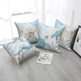 thumbnail image 6 of Turquoise Coastal Throw Pillow Covers 18x18 Set of 4,Beach Starfish Turtle Ocean Decorative Pillow Cases for Bedroom Sofa Couch, 6 of 6