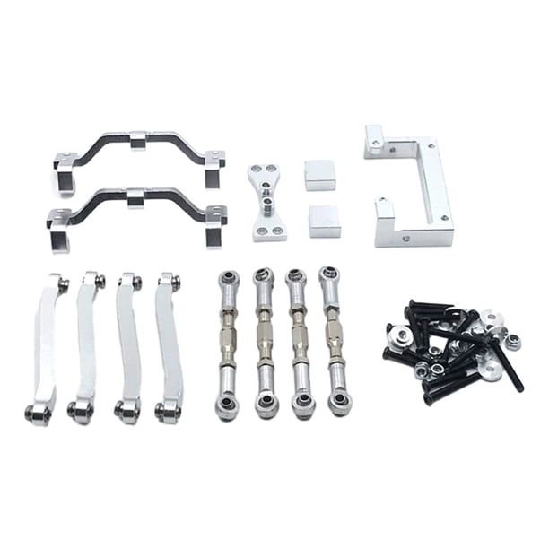 Conjunto de varillas de enlace de dirección Vogacara 1/12 14 piezas Aleación de aluminio Plata
