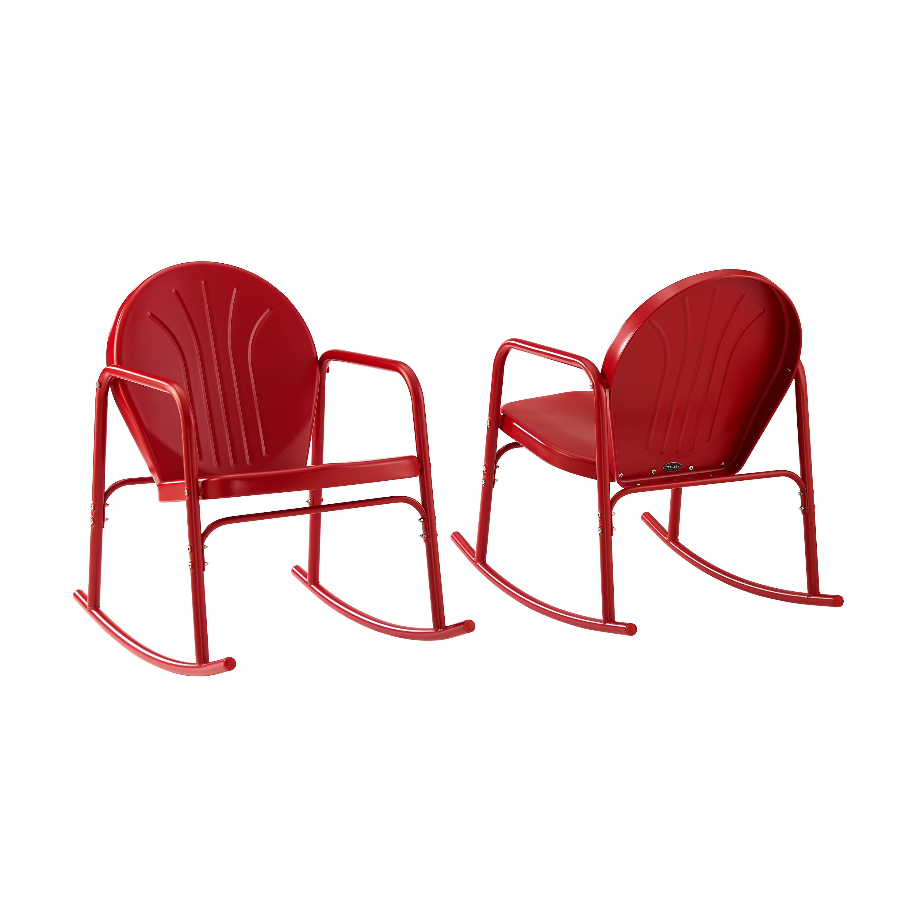 Crosley Furniture Griffith Metal Rocking Chair in Bright Red Gloss (Set of 2) - image 5 of 13