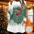 thumbnail image 2 of Women's Long Sweaters with Pockets Sherpa Fleece Christmas Crewneck Pullover Sweatshirt Tunic Tops for Leggings (S, Green), 2 of 5