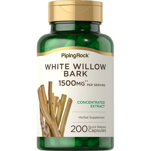 White Willow Bark Extract 1500mg | 200 Capsules for Men and Women | by Piping Rock