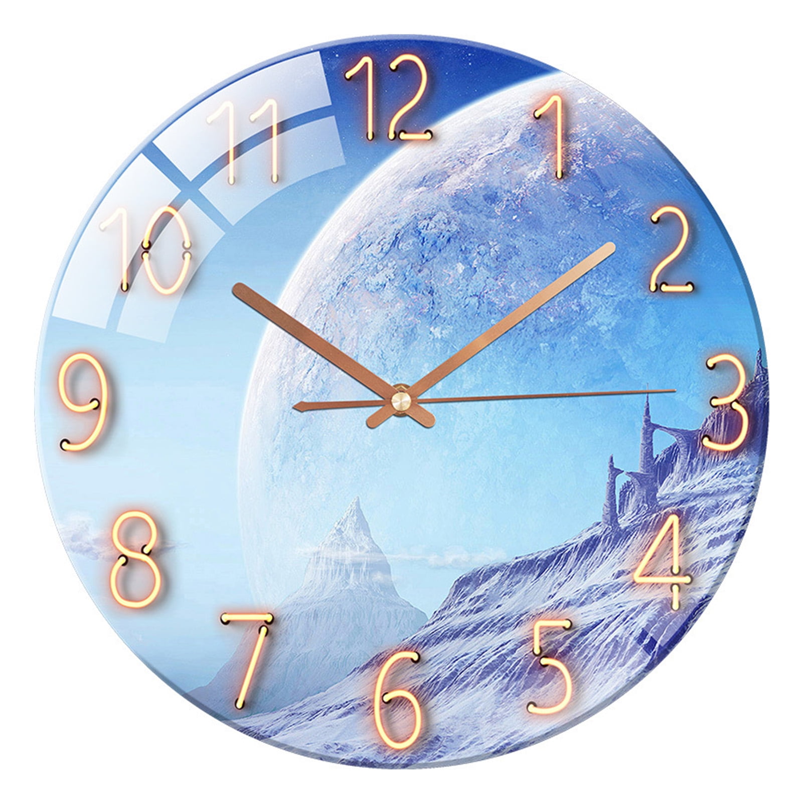 Younar Glass Wall Clock, Modern Design Tempered Glass Wall Clocks with