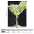 thumbnail image 4 of ARISTURING  Cocktail Throw Blanket, Ingredients of Margarita Sketch Lime Juice Liqueur Orange and Tequila, Flannel Accent Piece Soft Couch Cover for Adults, Grey White Apple Green, 4 of 6