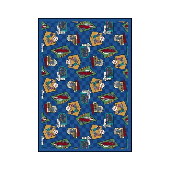 Fabulous Fifties 5'4" x 7'8" Area Rug In Color Blue