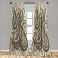 thumbnail image 3 of Ambesonne Paisley Curtains 2 Panel Set, Boho Leafy Neutral Colors, Pair of - 28" x 95", Warm Taupe Ivory and Sepia, 3 of 4