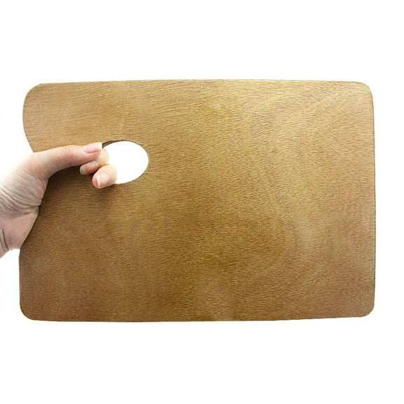 RENACLIPY Vintage Khaki Wooden with Smooth and Thumb Hole for Oil & Acrylic Painting Use