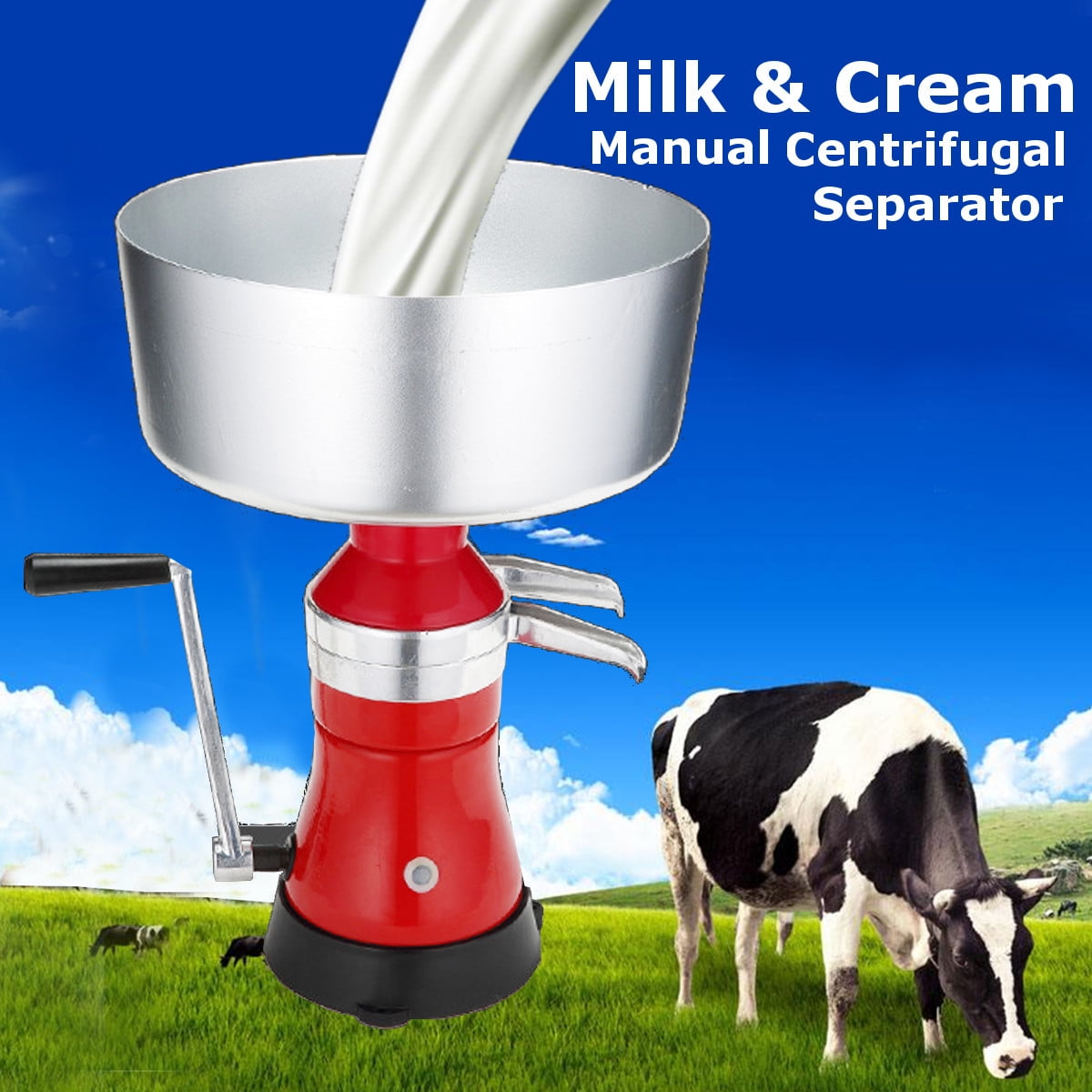 12L Fresh Milk Cream Manual Centrifugal Separator Metal Machine 10000 rpm # //