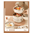 thumbnail image 4 of 304 Stainless Steel Insulated Lunch Box with Spoon Stacked Bento Box Portable Cute Food Box Leak Proof Food Container,B, 4 of 9