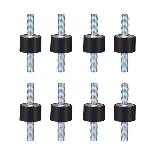 Montajes aislantes de vibración de goma Uxcell D15xH10 con pernos M5x12mm, 8 piezas