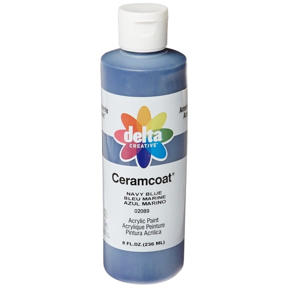Delta Ceramcoat Acrylic Paint, Navy Blue, 8 fl oz, Opaque