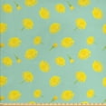 thumbnail image 1 of Floral Fabric by the Yard, Continuous Pattern with Dandelion Flower Buds, Upholstery Fabric for Dining Chairs Home Decor Accents, Mint Green Apple Green by Ambesonne, 1 of 4